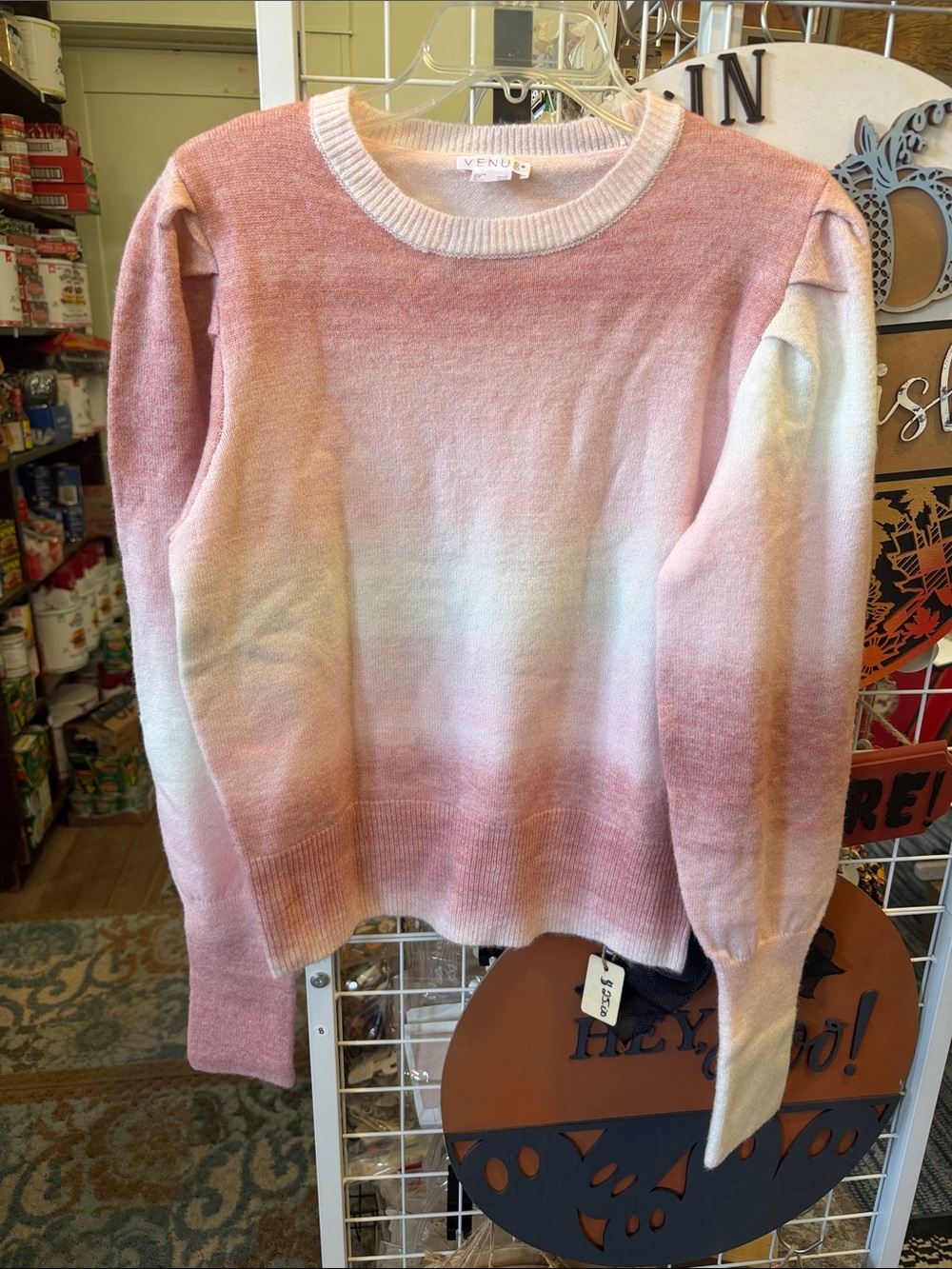 VENUS Pink Ombre Crewneck Sweater